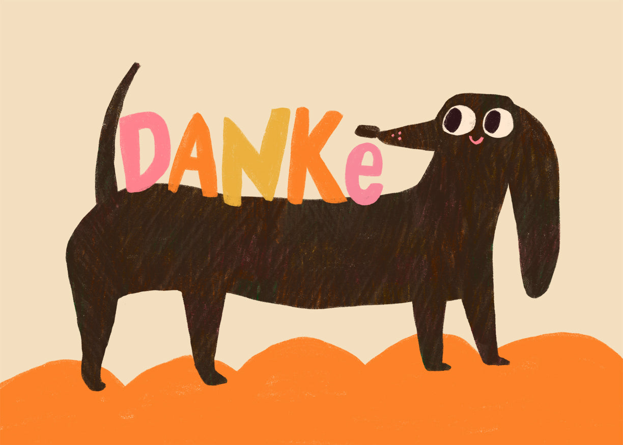 Postkarte 041 Danke Dackel