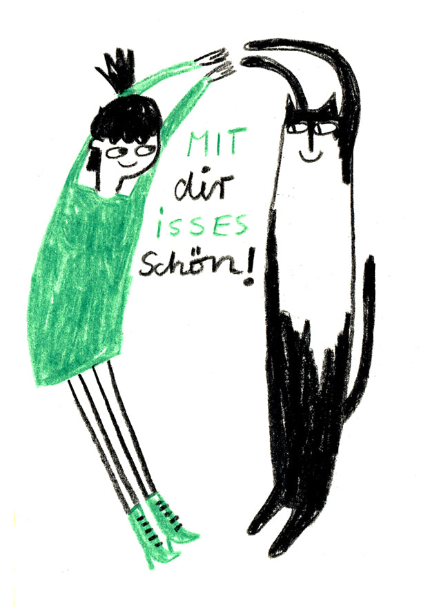 Postkarte 004  Mit Dir isses schön