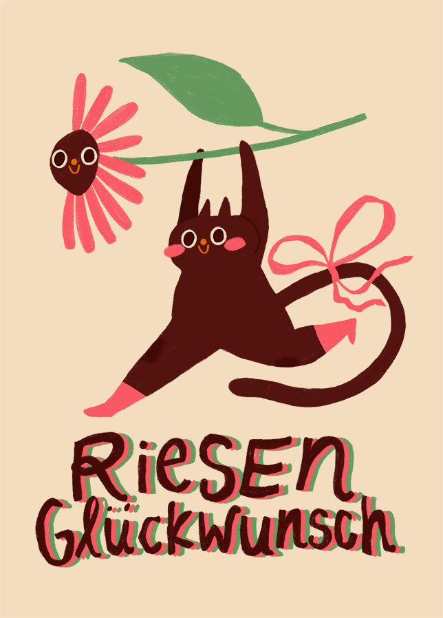 Postkarte 114 Riesen Glückwunsch