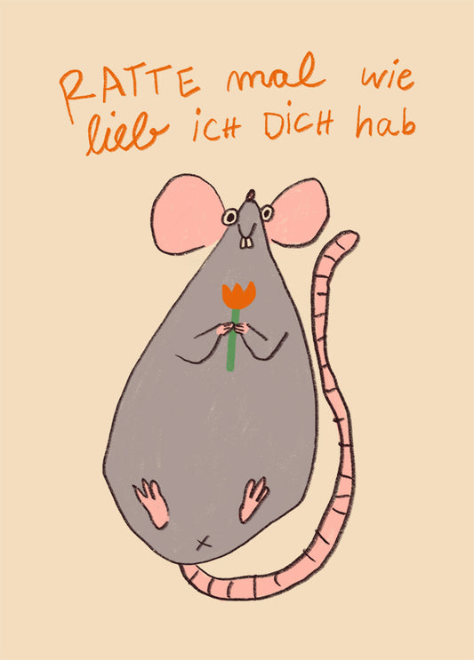 Postkarte 117 Ratte Mal