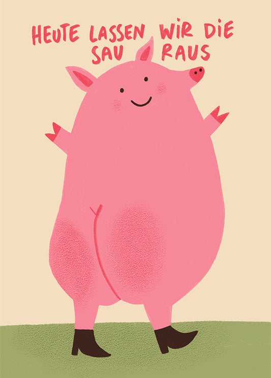 Postkarte 121 Sau raus