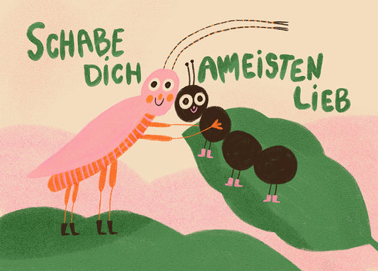 Postkarte 125 Schabe Dich Lieb