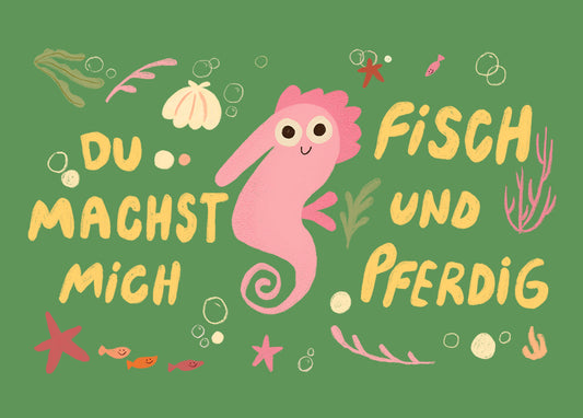 Postkarte 132 Fisch und Pferdig