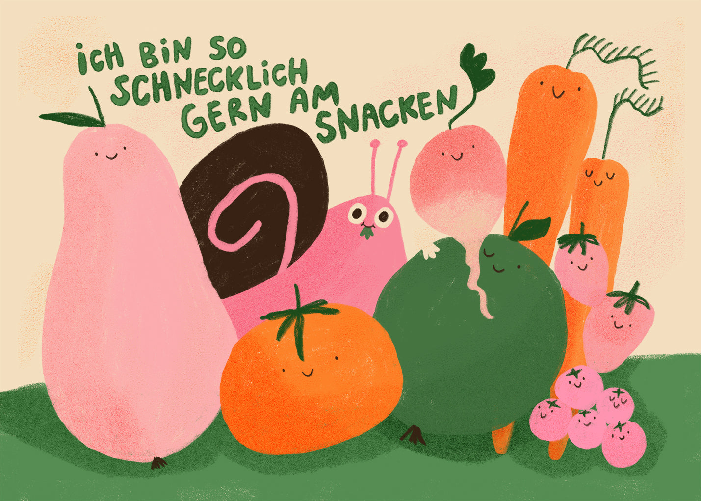 Postkarte 143 Schnecklich gerne Snacken