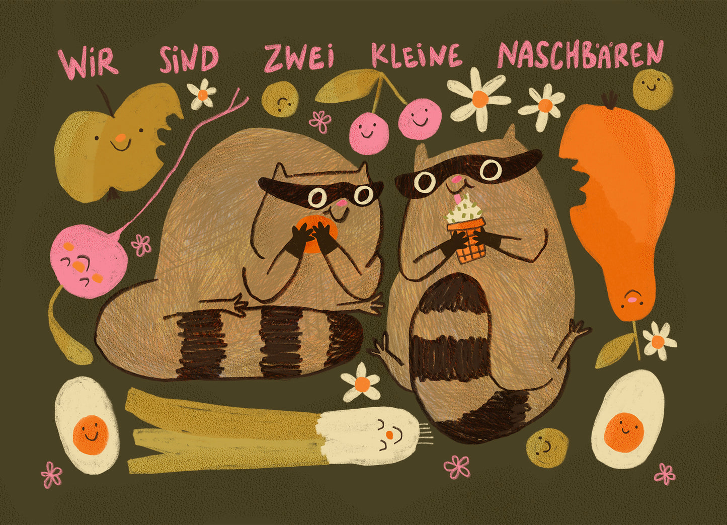 Postkarte 158 Kleine Naschbären