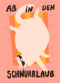 Postkarte 169 Ab in den Schnurrlaub
