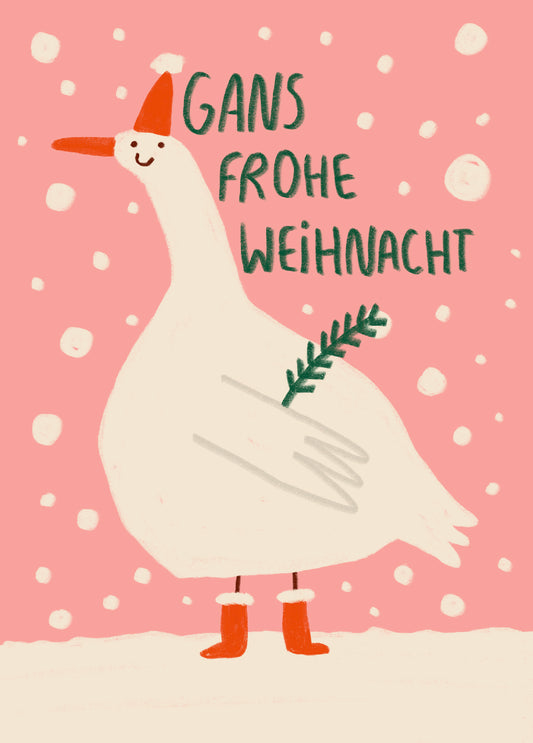 Postkarte 183 Gans Frohe Weihnacht