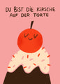 Postkarte 194 Kirsche Auf der Torte