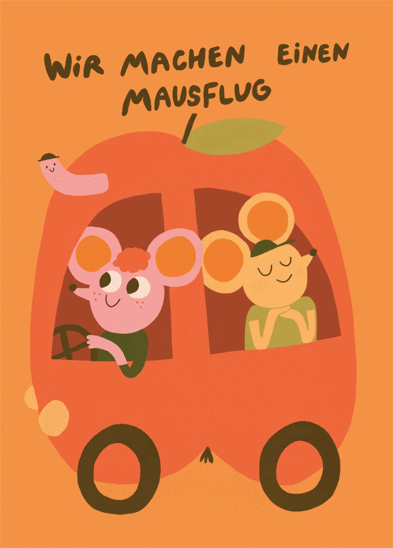 Postkarte 201 Mausflug Apfel