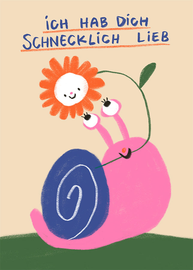 Postkarte 045 Schnecklich lieb