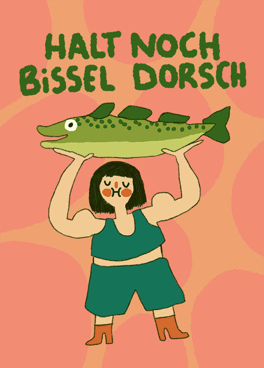 Postkarte 086 Dorsch halten