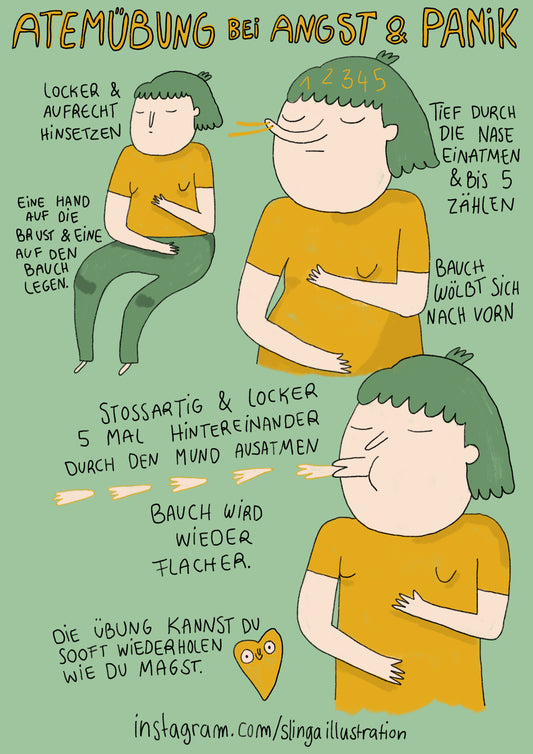 Angst&Panik Postkarten Motiv 01 Atemübung Sitzen