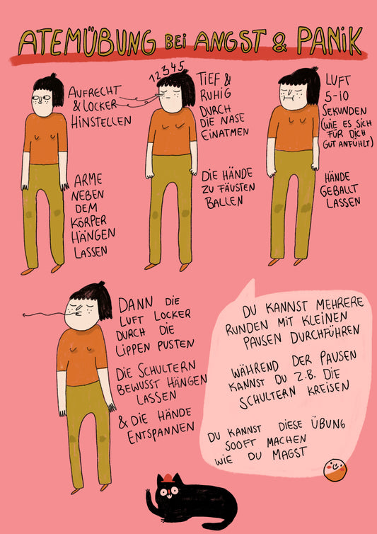 Angst&Panik Postkarten Motiv 02 Atemübung Stehen