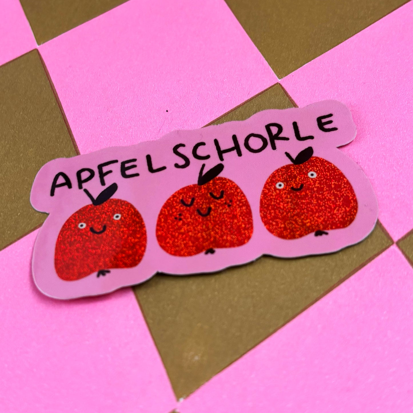 Apfelschorle Glitzer Sticker
