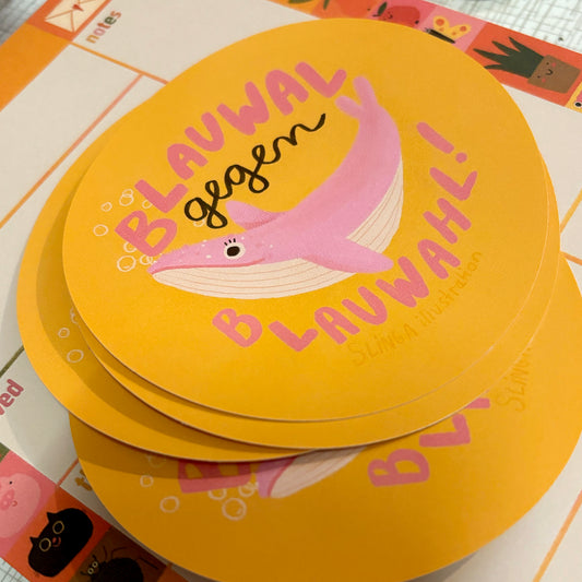 Blauwal gegen Blauwahl Sticker