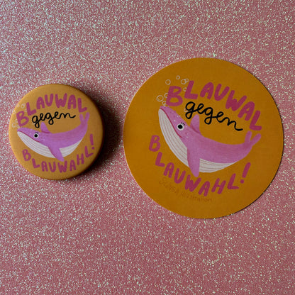Blauwal gegen Blauwahl Sticker