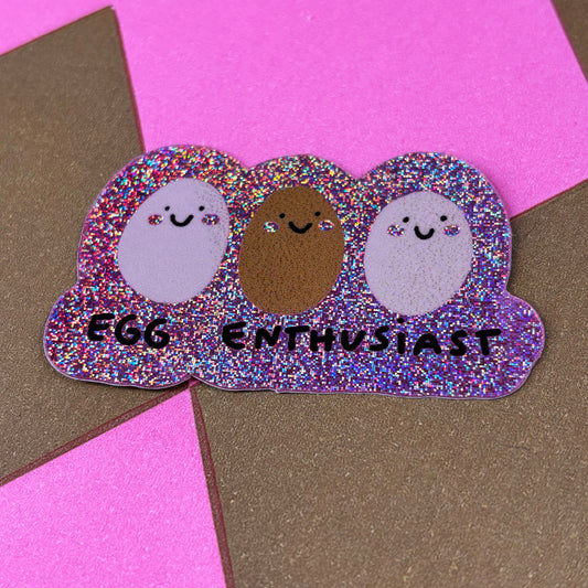 Egg Enthusiast Glitzer Sticker