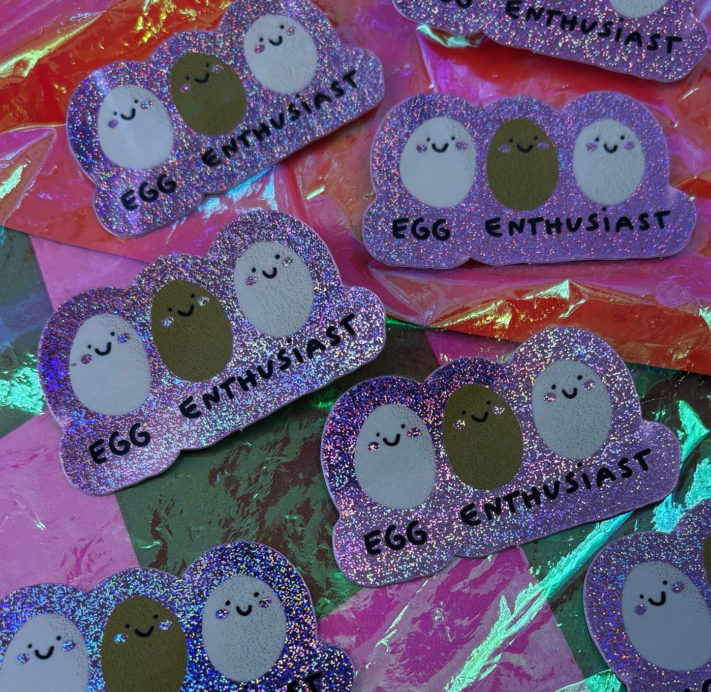 Egg Enthusiast Glitzer Sticker
