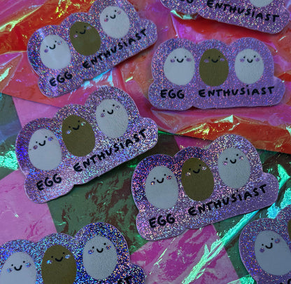 Egg Enthusiast Glitzer Sticker