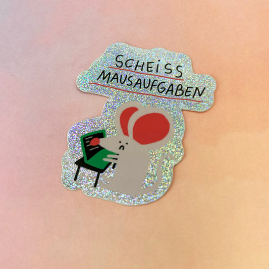 Mausaufgaben Glitzer Sticker