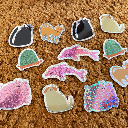 Glitzer Tiere Sticker Set