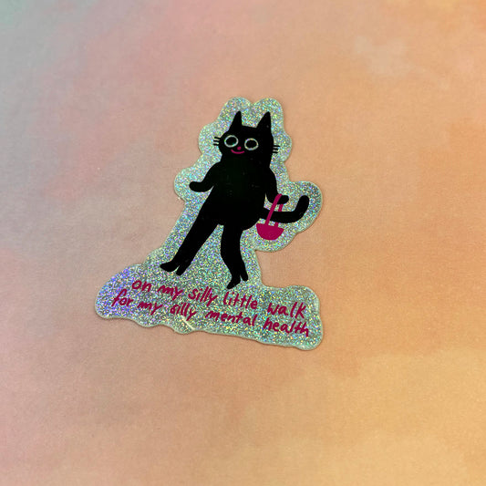 Silly Walk Glitzer Sticker