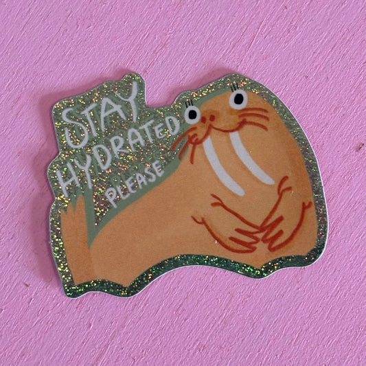 Stay Hydrated Glitzer Sticker