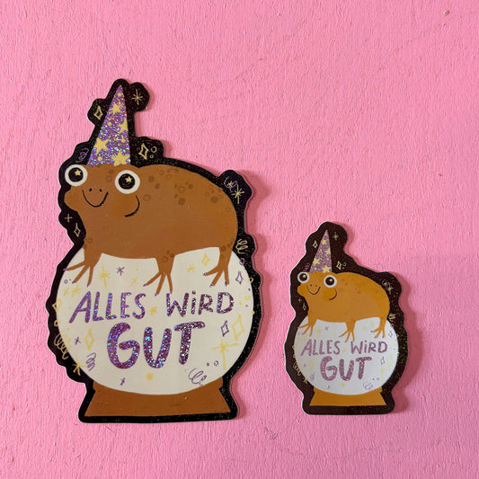 Alles wird gut Glitzer Sticker GROSS