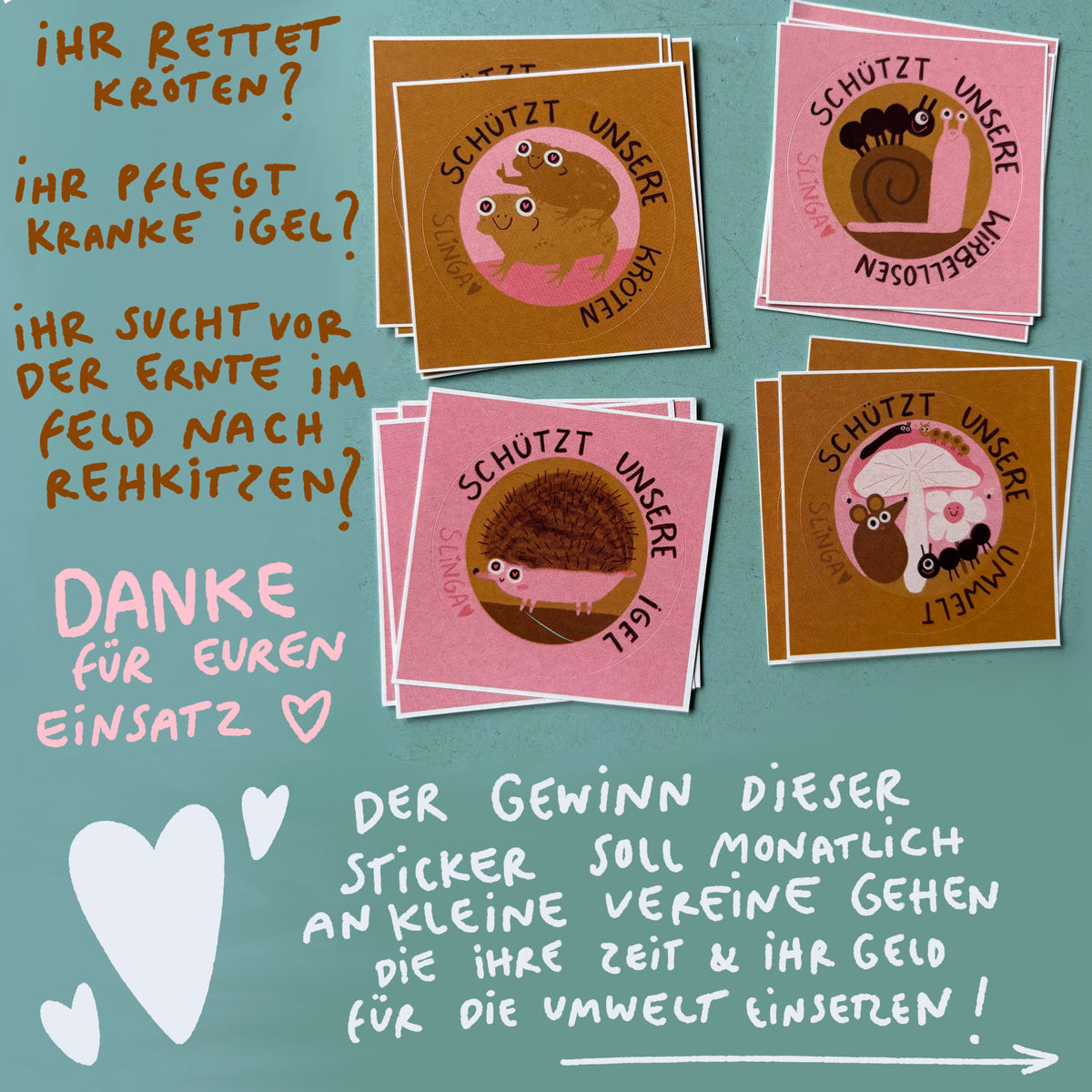 Schützt unsere Umwelt Sticker Set