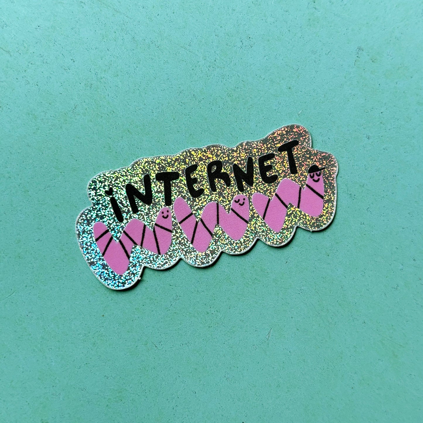 Internet Glitzer Sticker