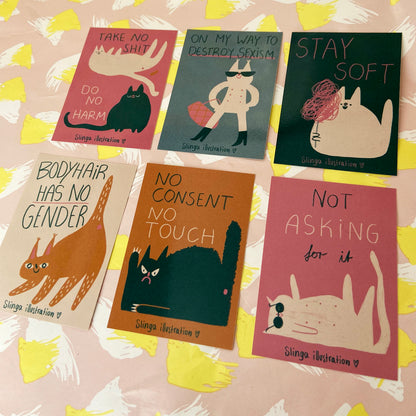 Kluge Katzen Stickerset