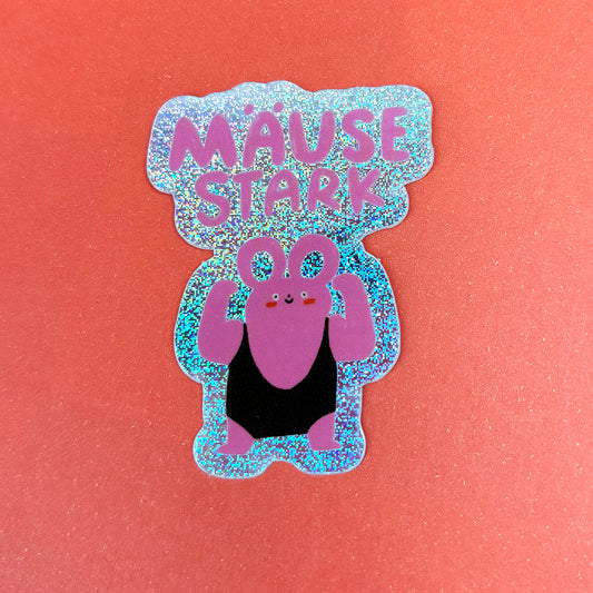 Mäusestark Glitzer Sticker