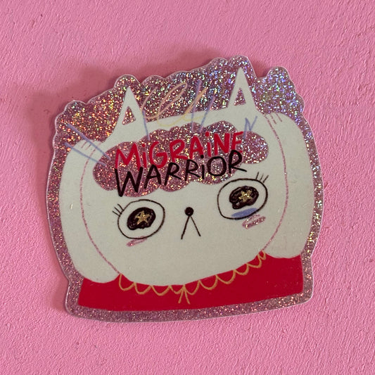 Migraine Warrior Glitzer Sticker