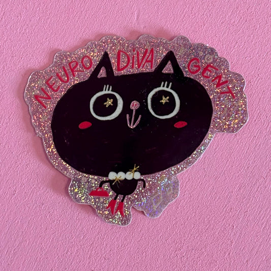 Neuro-DIVA-gent Glitzer Sticker