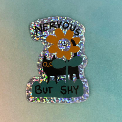 Nervous But Shy Sticker