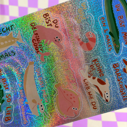 Glitzer Fische 02 Stickersheet