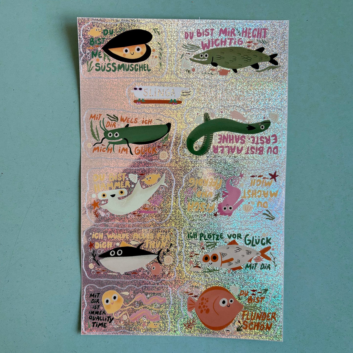 Glitzer Fische 02 Stickersheet