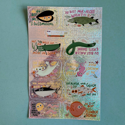 Glitzer Fische 02 Stickersheet