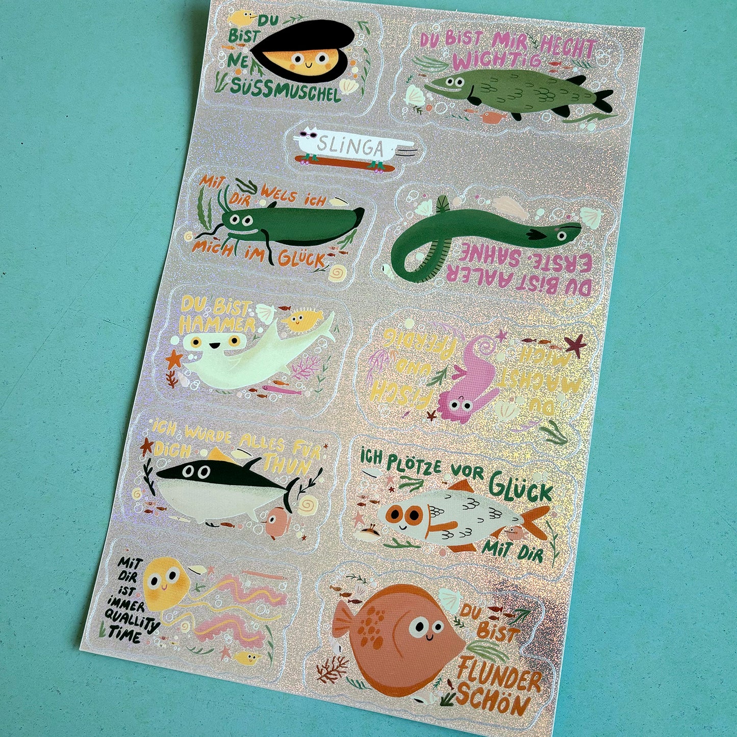 Glitzer Fische 02 Stickersheet