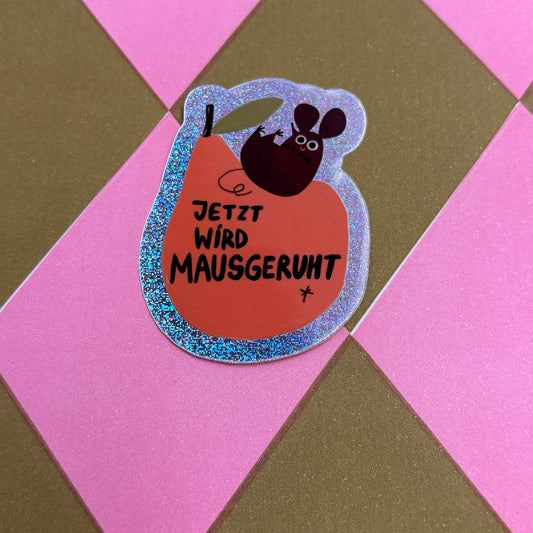 Mausgeruht Glitzer Sticker