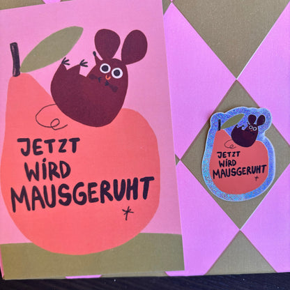 Mausgeruht Glitzer Sticker