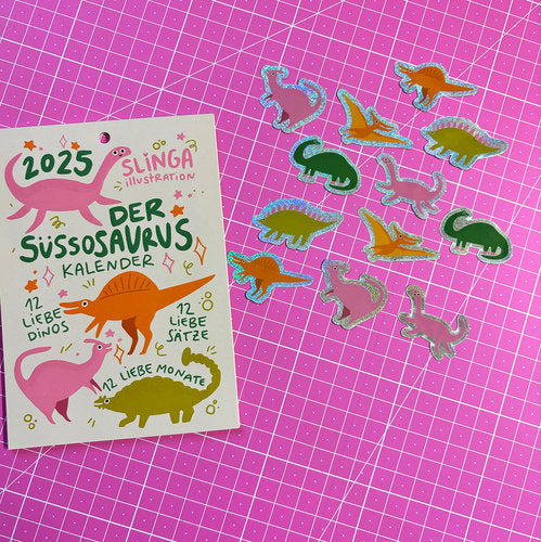 Glitzer Dino Sticker Set