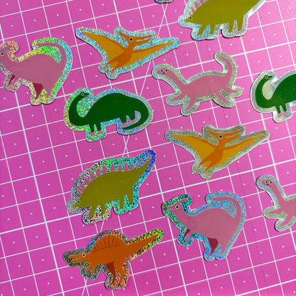 Glitzer Dino Sticker Set